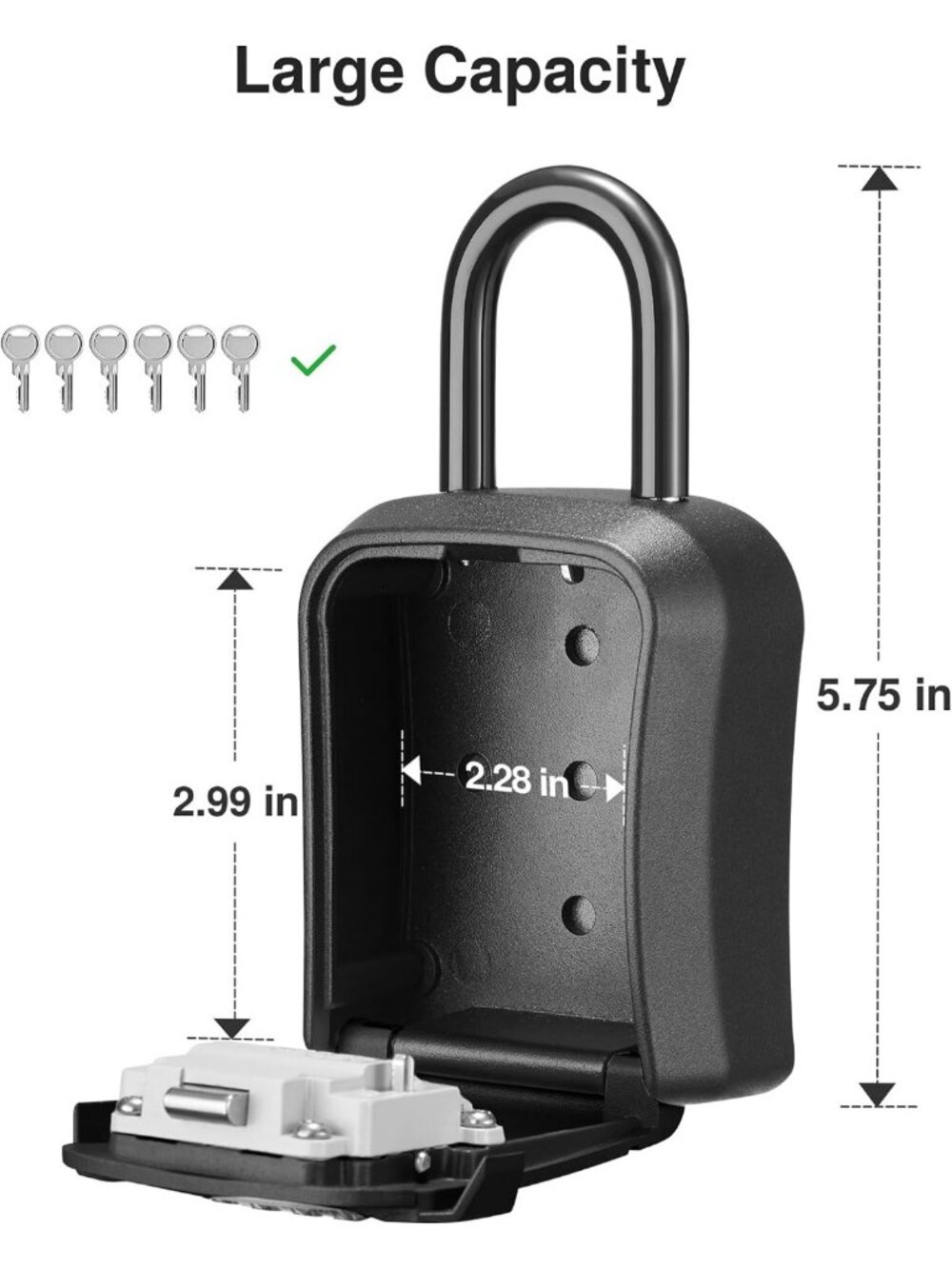 Secure Key Lock Box with Combination Code - 4-Key Capacity, Weatherproof Storage - Picture 2 of 7